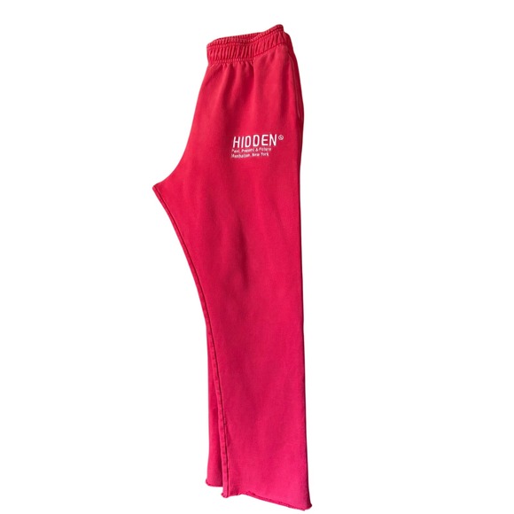 Hidden NY Red Sweatpants Menswear Streetwear Lounge Pants H Logo Medium - Picture 1 of 9